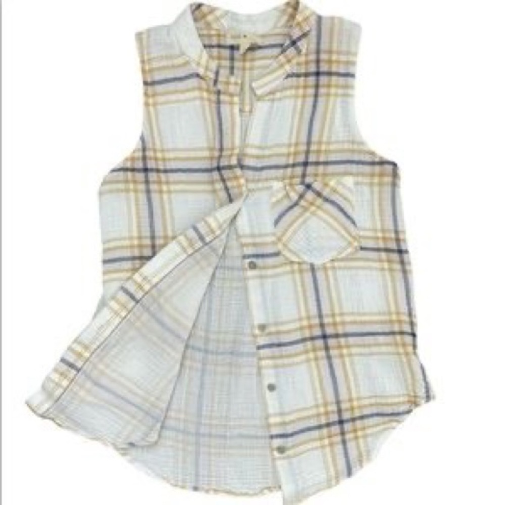 cloth & stone sleeveless button up shirt